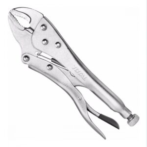 Curved jaw locking plier